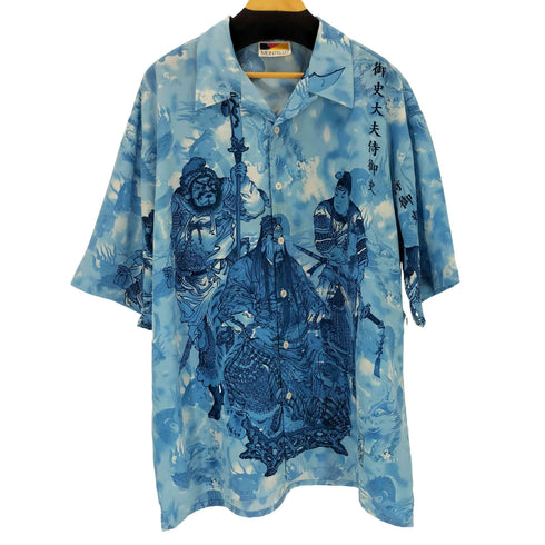 MONTELLO 人物プリント両面S/S開襟シャツ american casual メンズ XL