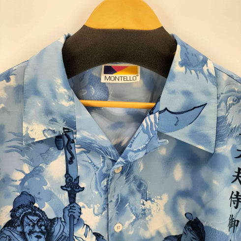 MONTELLO 人物プリント両面S/S開襟シャツ american casual メンズ XL
