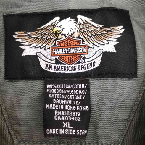 ハーレーダビッドソン HARLEY-DAVIDSON 背面ロゴ刺繍 バイカラー レーシングシャツ メンズ XL