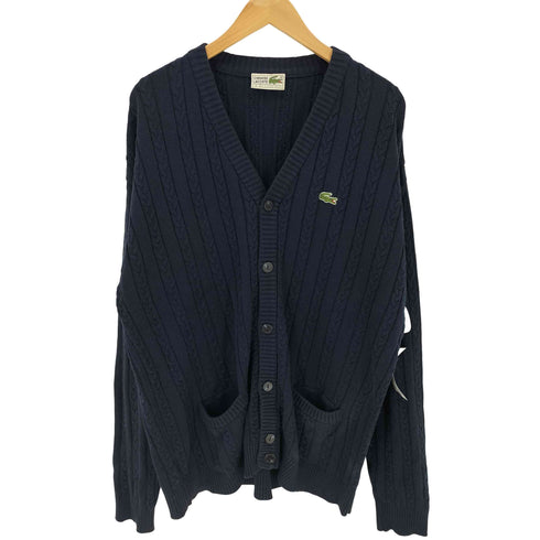 シュミーズラコステ CHEMISE LACOSTE 70-80s ロゴ刺繍 ケーブルニット カーディガン メンズ 8