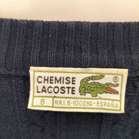 シュミーズラコステ CHEMISE LACOSTE 70-80s ロゴ刺繍 ケーブルニット カーディガン メンズ 8