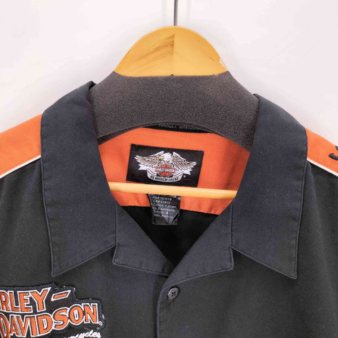 ハーレーダビッドソン HARLEY-DAVIDSON 背面ロゴ刺繍 バイカラー レーシングシャツ メンズ XXXL