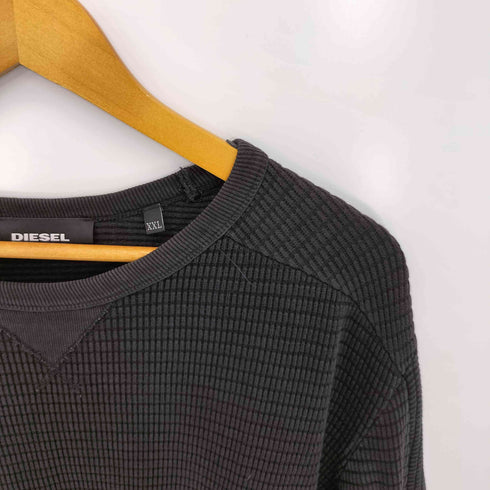 ディーゼル DIESEL 前V ワッフル クルーネックスウェット メンズ import:XXL