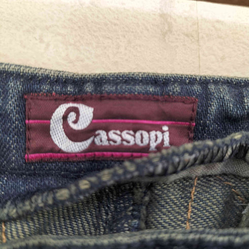 Cassopi レースアップ ダイヤモンドステッチ ブーツカット デニムパンツ Y2K レディース L