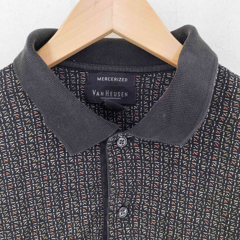 ヴァンヒューゼン VAN HEUSEN 90s 総柄ポロシャツ メンズ M