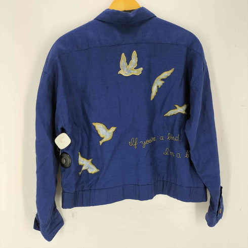 Carroll Reed 90S MACAU製 刺繍ペイントリネンシャツジャケット メンズ import:M