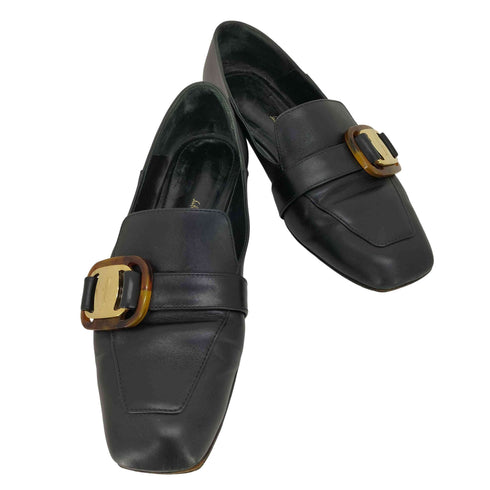 サルヴァトーレフェラガモ Salvatore Ferragamo イタリア製 ヴァラ フラット レザー ローファー レディース UK:5