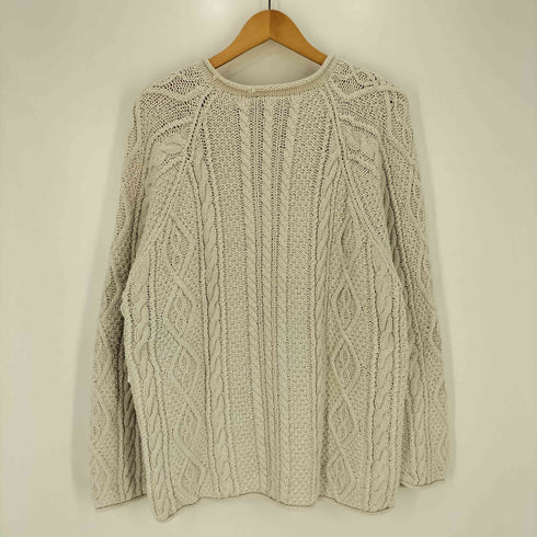 ジェイクルー J.CREW 90S 巨人タグ ロールネック ケーブル編み コットン混 リネン ニット メンズ import:M