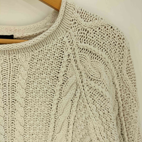 ジェイクルー J.CREW 90S 巨人タグ ロールネック ケーブル編み コットン混 リネン ニット メンズ import:M