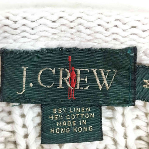 ジェイクルー J.CREW 90S 巨人タグ ロールネック ケーブル編み コットン混 リネン ニット メンズ import:M
