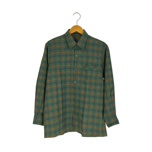 ピエールカルダン pierre cardin ウール100% チェック BDシャツ メンズ import:M
