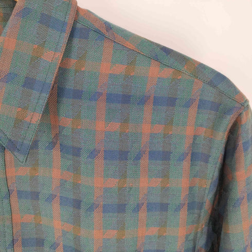 ピエールカルダン pierre cardin ウール100% チェック BDシャツ メンズ import:M