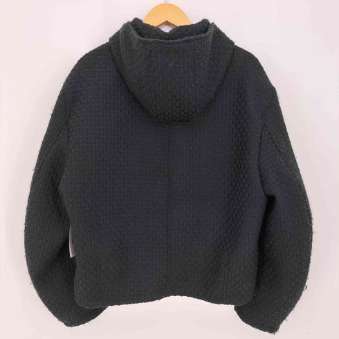 ザラ ZARA イレギュラー ジャカード フーデッド ジャケット メンズ import:M