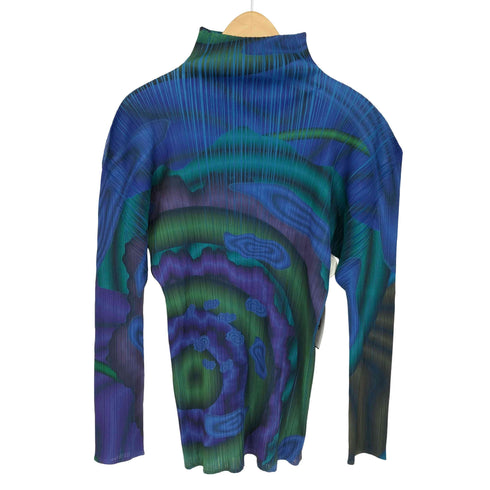 プリーツプリーズイッセイミヤケ PLEATS PLEASE ISSEY MIYAKE 横尾忠則 グラフィック 転写プリント ボトルネック レディース FREE