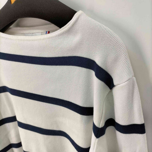 maison cornichon ボートネック ボーダー コットンニット メンズ JPN:3