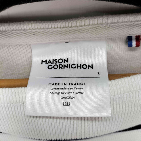 maison cornichon ボートネック ボーダー コットンニット メンズ JPN:3