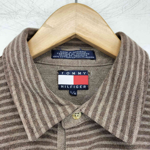 トミーヒルフィガー TOMMY HILFIGER エンブレム刺繍 ボーダーポロシャツ メンズ JPN:L