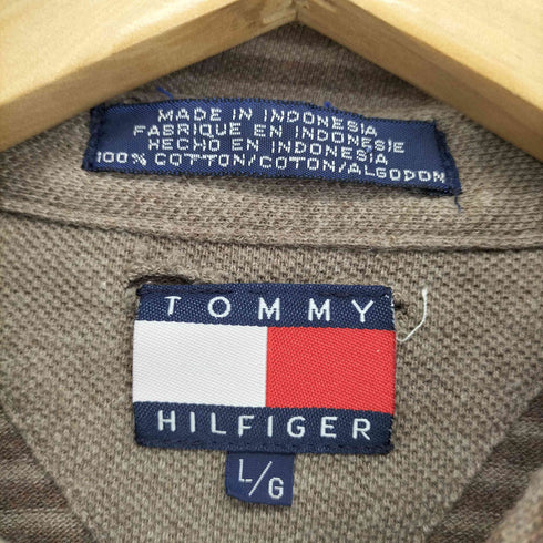 トミーヒルフィガー TOMMY HILFIGER エンブレム刺繍 ボーダーポロシャツ メンズ JPN:L