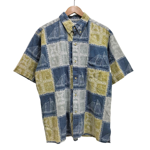 レインスプーナー Reyn Spooner 90S 総柄ボタンダウン S/S シャツ メンズ import:L
