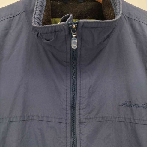 エディーバウアー Eddie Bauer 00s ロゴ刺繍 裏地フリース ナイロン ジップップ ジャケット メンズ import:L