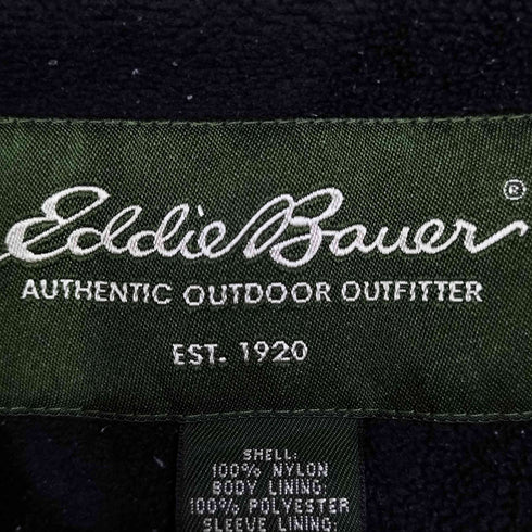 エディーバウアー Eddie Bauer 00s ロゴ刺繍 裏地フリース ナイロン ジップップ ジャケット メンズ import:L