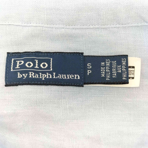 ポロバイラルフローレン Polo by RALPH LAUREN 袖 ポニー刺繍 リネン 100 ボタンダウンシャツ メンズ import:S