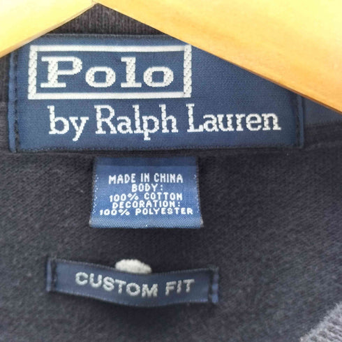 ポロバイラルフローレン Polo by RALPH LAUREN 90~00s スカル 総柄 刺繍 半袖 ポロ ポニー無し CUSTOM FIT メンズ import:L