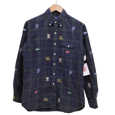 ラルフローレン RALPH LAUREN ワッペンデザイン L/S ボタンダウンシャツ メンズ import:S