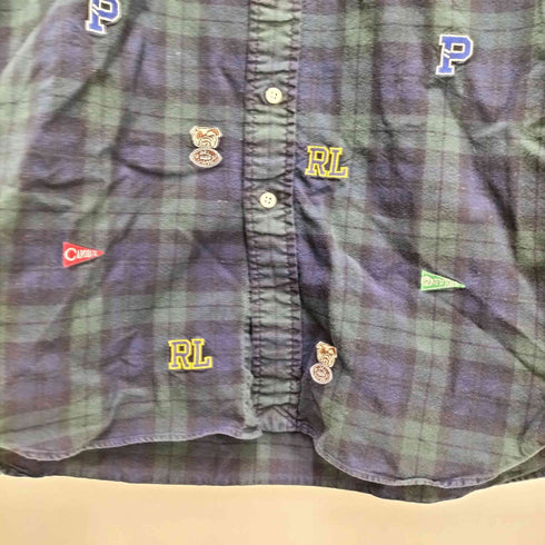 ラルフローレン RALPH LAUREN ワッペンデザイン L/S ボタンダウンシャツ メンズ import:S