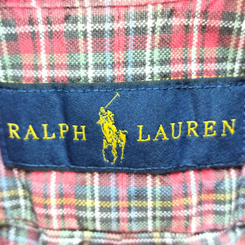 ラルフローレン RALPH LAUREN ポニー刺繍 タータンチェックシャツ メンズ import:S