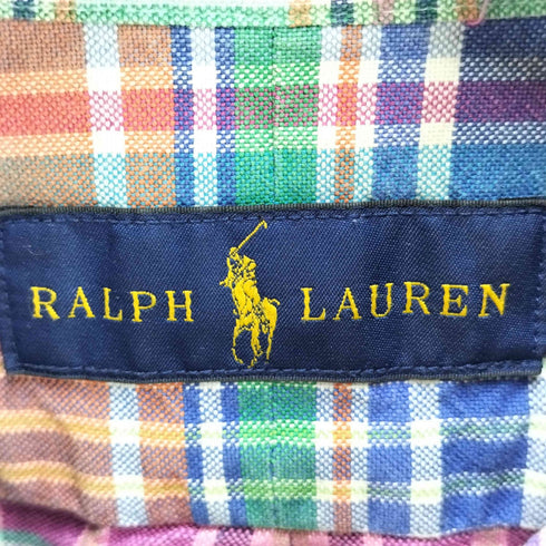 ラルフローレン RALPH LAUREN ポニー刺繍 タータンチェックシャツ メンズ import:XS