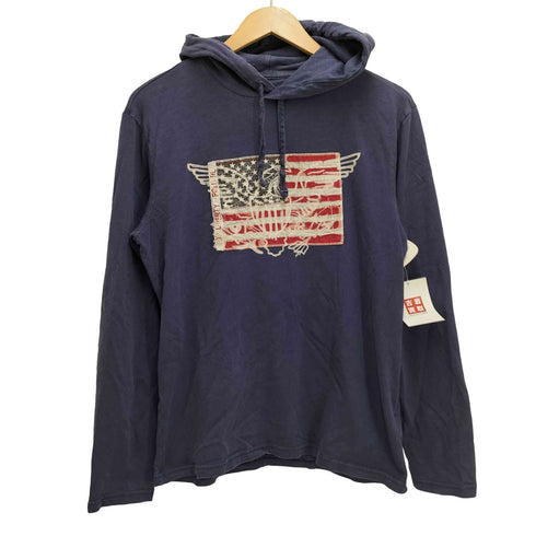 ポロラルフローレン POLO RALPH LAUREN 星条旗デザイン コットン プルオーバー フーディ メンズ import:S