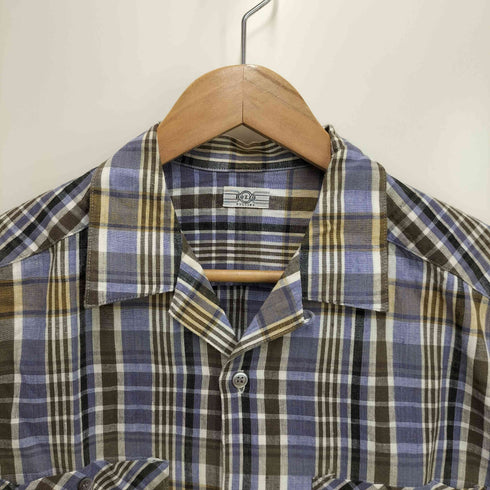 RUZZO S/S オープンカラーチェックシャツ メンズ