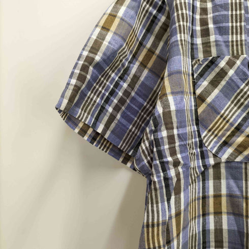 RUZZO S/S オープンカラーチェックシャツ メンズ
