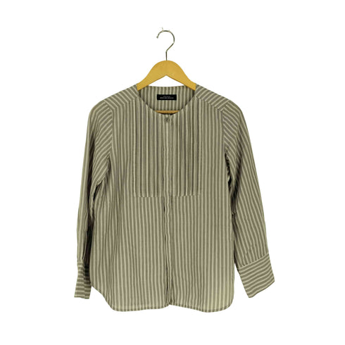 ユナイテッドアローズグリーンレーベルリラクシング UNITED ARROWS green label relaxing CB ノーカラー タック ブラウス レディース FREE