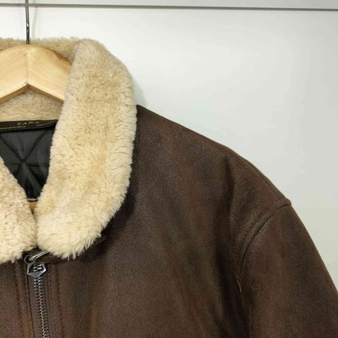 ザラ ZARA B-3 フェイクムートン ジャケット メンズ import:M