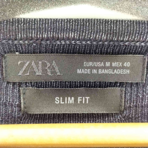 ザラ ZARA WASHED TEXTURED KNIT T-SHIRT ウォッシュド加工 ニット Tシャツ メンズ import:M
