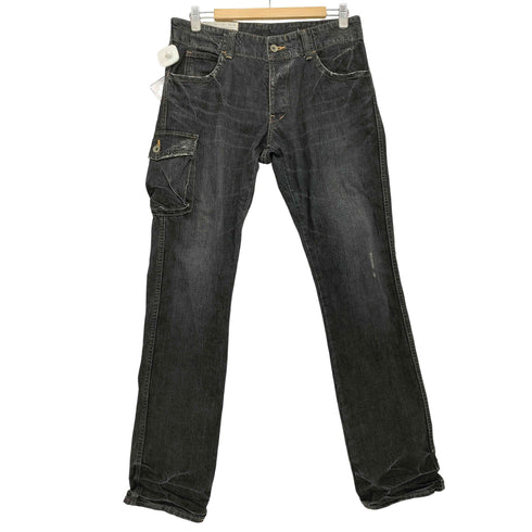 ジョンブル Johnbull Y2K カーゴポケット ボタンフライ ブラック スキニーデニム メンズ import:L