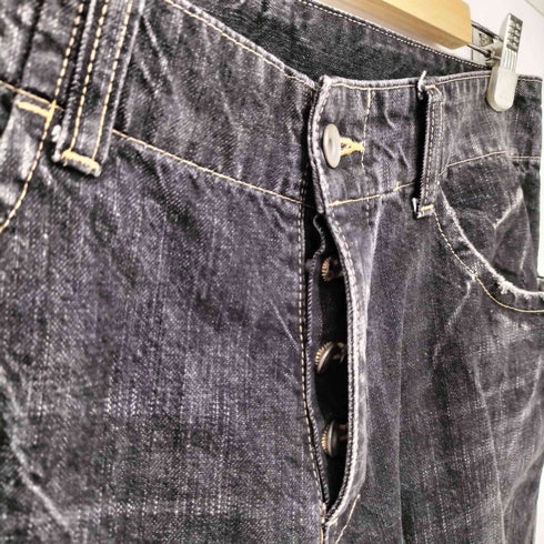 ジョンブル Johnbull Y2K カーゴポケット ボタンフライ ブラック スキニーデニム メンズ import:L