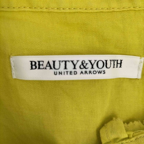 ビューティーアンドユースユナイテッドアローズ BEAUTY & YOUTH UNITED ARROWS 麻ブレンド フリルスタンドカラー5分袖ブラウス -ウォッシャブル- レディース FREE
