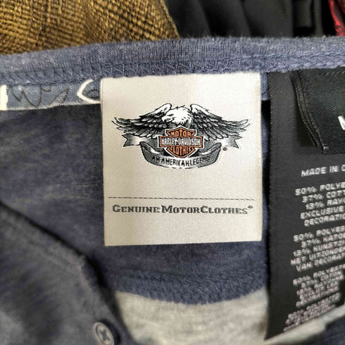 ハーレーダビッドソン HARLEY-DAVIDSON フロントロゴプリント Vネック L/S Tシャツ レディース JPN:M