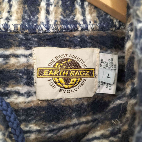 アースラグズ EARTH RAGZ 90s フランネル ジップアップ パーカー メンズ import:L