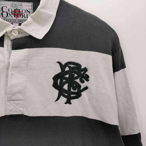 COTTON OXFORD 90S 刺繍 デザイン ラガーシャツ メンズ import:XL