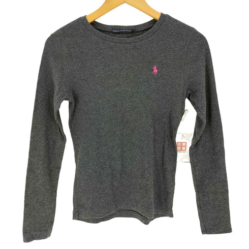 ラルフローレンスポーツ RALPH LAUREN SPORT ポニー刺繍 リブ編み クルーネック L/S カットソー レディース import:M