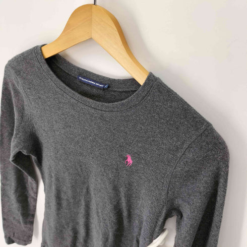 ラルフローレンスポーツ RALPH LAUREN SPORT ポニー刺繍 リブ編み クルーネック L/S カットソー レディース import:M