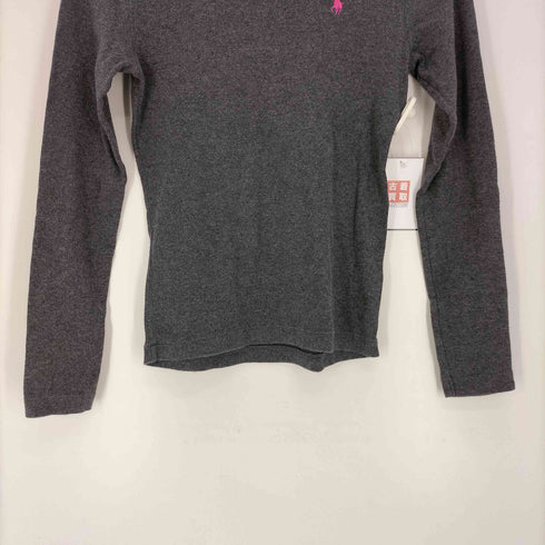 ラルフローレンスポーツ RALPH LAUREN SPORT ポニー刺繍 リブ編み クルーネック L/S カットソー レディース import:M