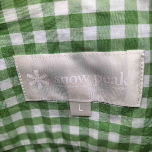スノーピーク Snow Peak ロゴ刺繍 ギンガムチェック ボタンダウン L/S シャツ メンズ import:L
