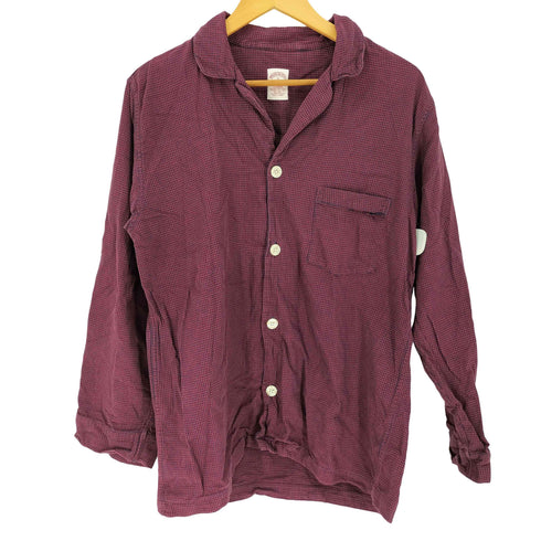 ブルックスブラザーズ BROOKS BROTHERS 千鳥格子柄 オープンカラー スリーピング シャツ メンズ import:S