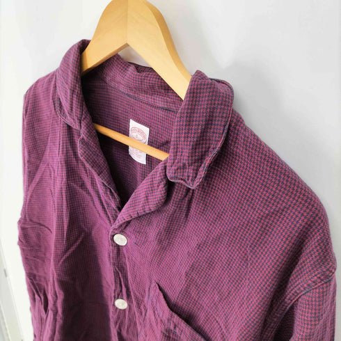 ブルックスブラザーズ BROOKS BROTHERS 千鳥格子柄 オープンカラー スリーピング シャツ メンズ import:S