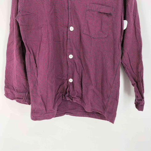 ブルックスブラザーズ BROOKS BROTHERS 千鳥格子柄 オープンカラー スリーピング シャツ メンズ import:S